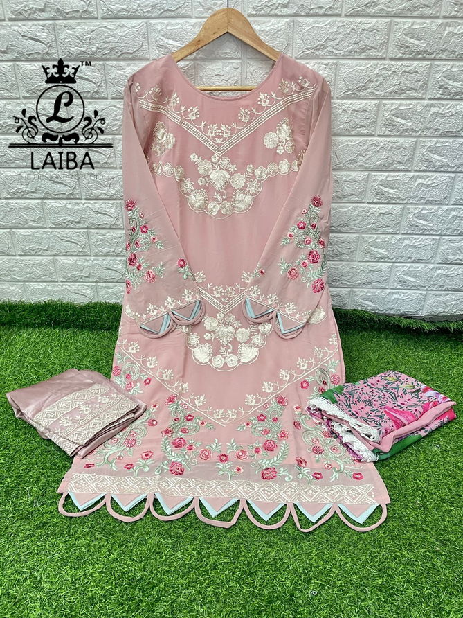 Laiba Am 115 New Exclusive Wear Georgette Ready Made Suit Collection